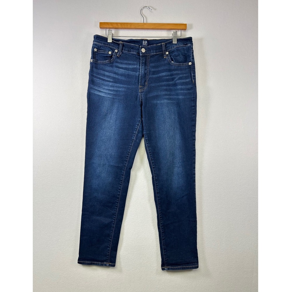 Gap Skinny Jeans Womens‎ 30 Dark Blue High Rise Whiskered Stretch Denim